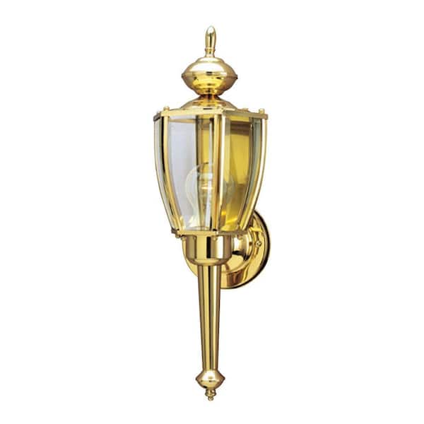 Westinghouse 1-Light Polished Brass Outdoor Wall Mount Coach Light Sconce