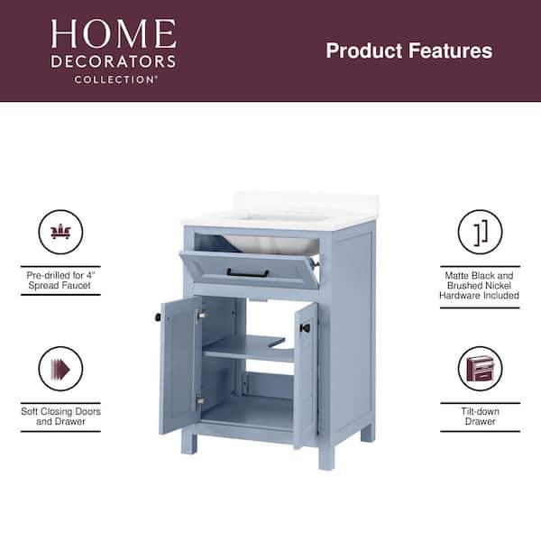 Home Decorators Collection Hanna 24 in. Single Sink Spruce Blue