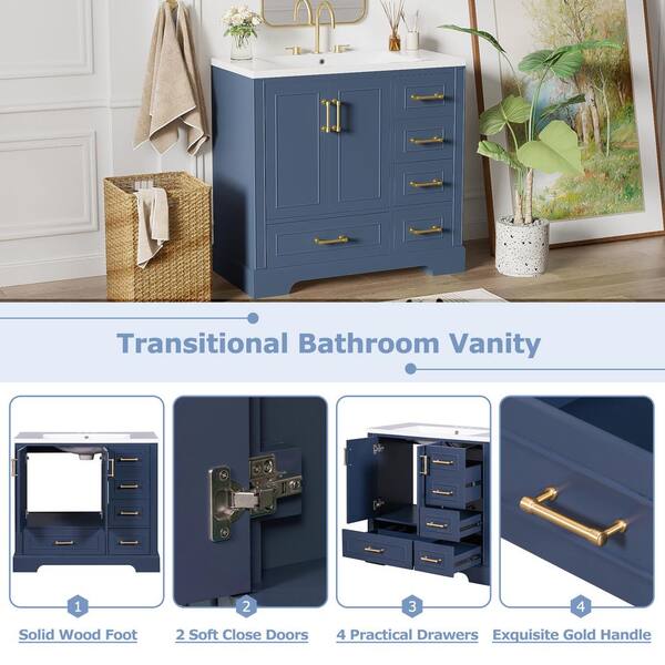Tenleaf 36 in. W Single Sink Freestanding Bath Vanity in