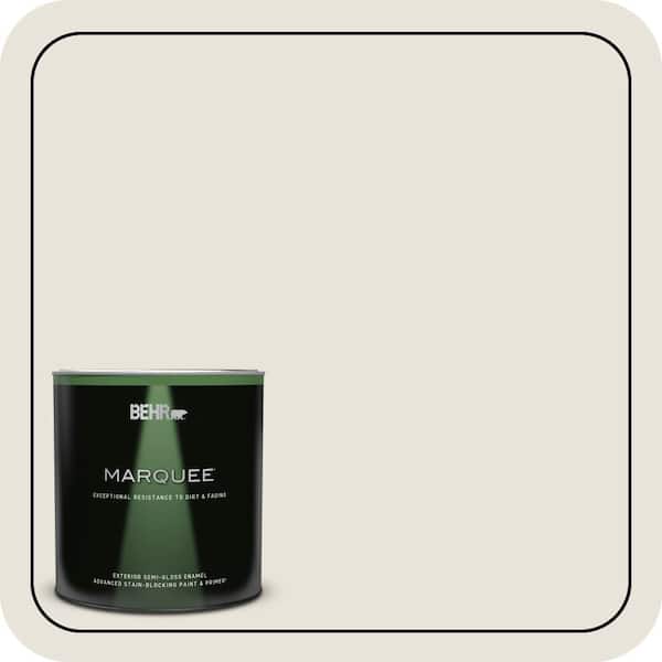 BEHR MARQUEE 1 qt. #BWC-13 Smoky White Semi-Gloss Enamel Exterior Paint & Primer