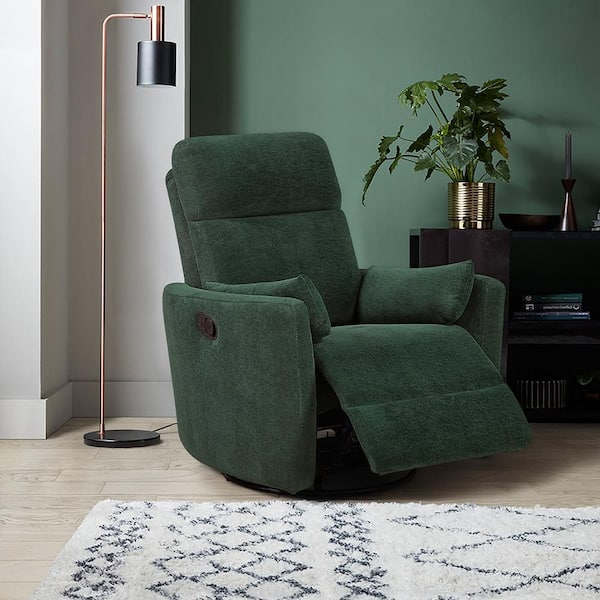 Lazzara Hadley Green Microfiber Manual Swivel Glider Recliner