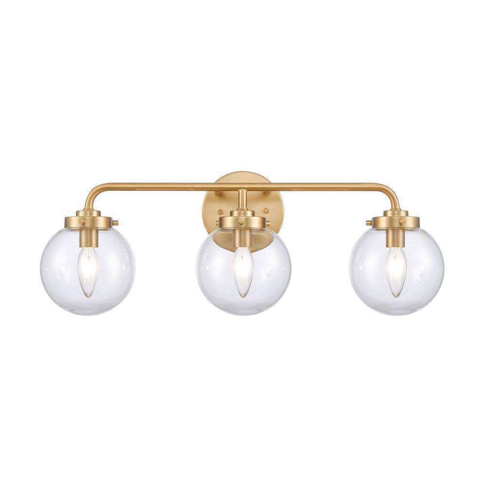 Titan Lighting Cedar 3-Light Brushed Gold Modern/Contemporary Vanity ...