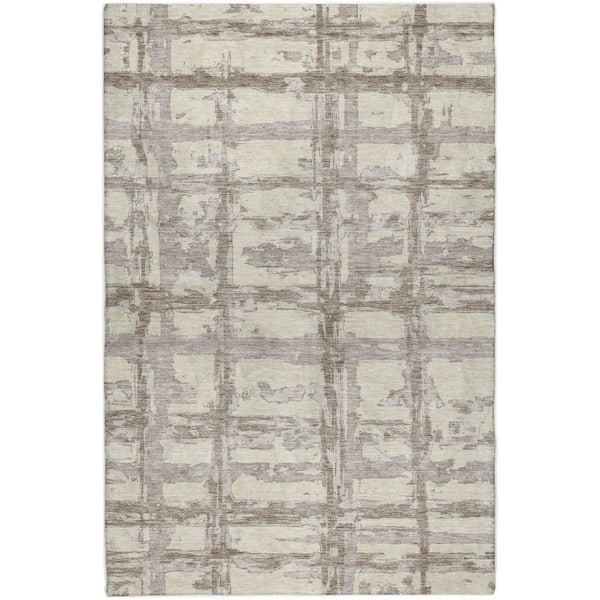 Dream Shag Premium Machine Washable Abstract ADS745 Beige 9 ft. x 12 ft. Area Rug
