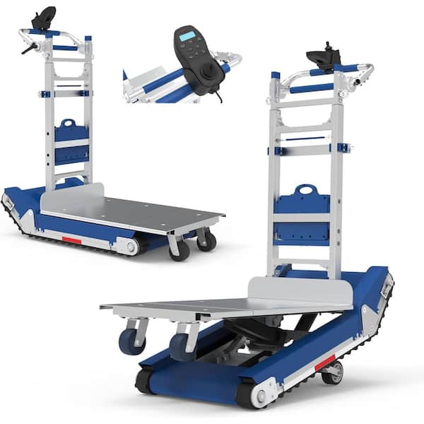 Unbranded Remote Control 925 lbs. Capacity Heavy Duty Stair Climbing Hand Truck Dolly with Support Wheels and 2 Motors