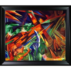 Fate of the Animals by Franz Marc Black Matte Framed Abstract Oil Painting Art Print 25 in. x 29 in.
