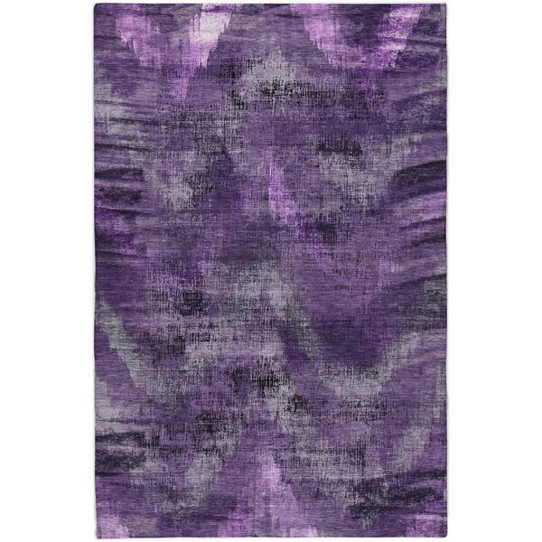 Dream Shag Premium Machine Washable Abstract ADS792 Purple 9 ft. x 12 ft. Area Rug