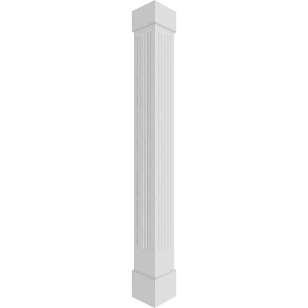 11-5/8 in. x 9 ft. Premium Square Non-Tapered Fluted PVC Column Wrap Kit, Standard Capital and Base price history on PriceWatchPro