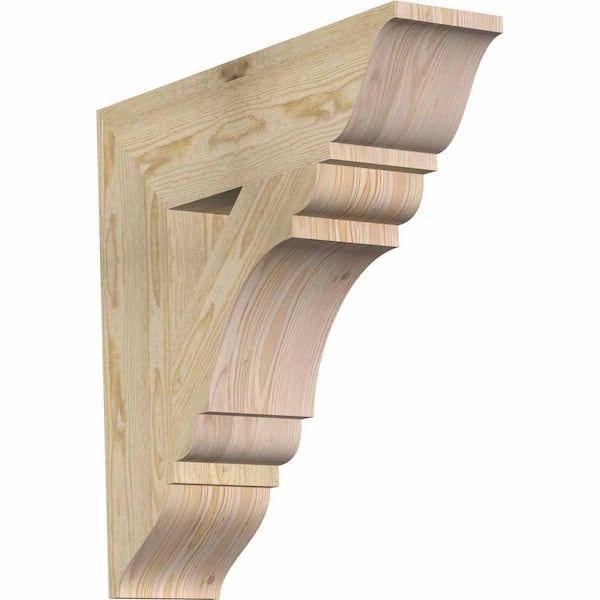 Ekena Millwork 6 in. x 24 in. x 24 in. Douglas Fir Olympic Traditional Rough Sawn Bracket