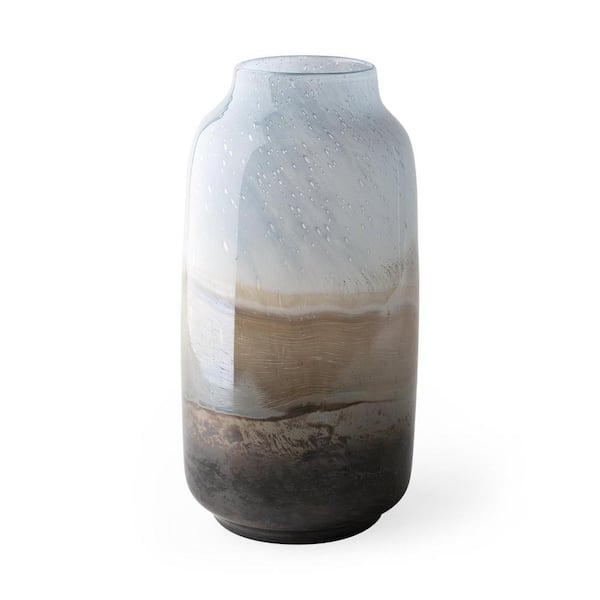 HomeRoots 15 in. Multi-Colored Crystal Cylinder Decorative Vase