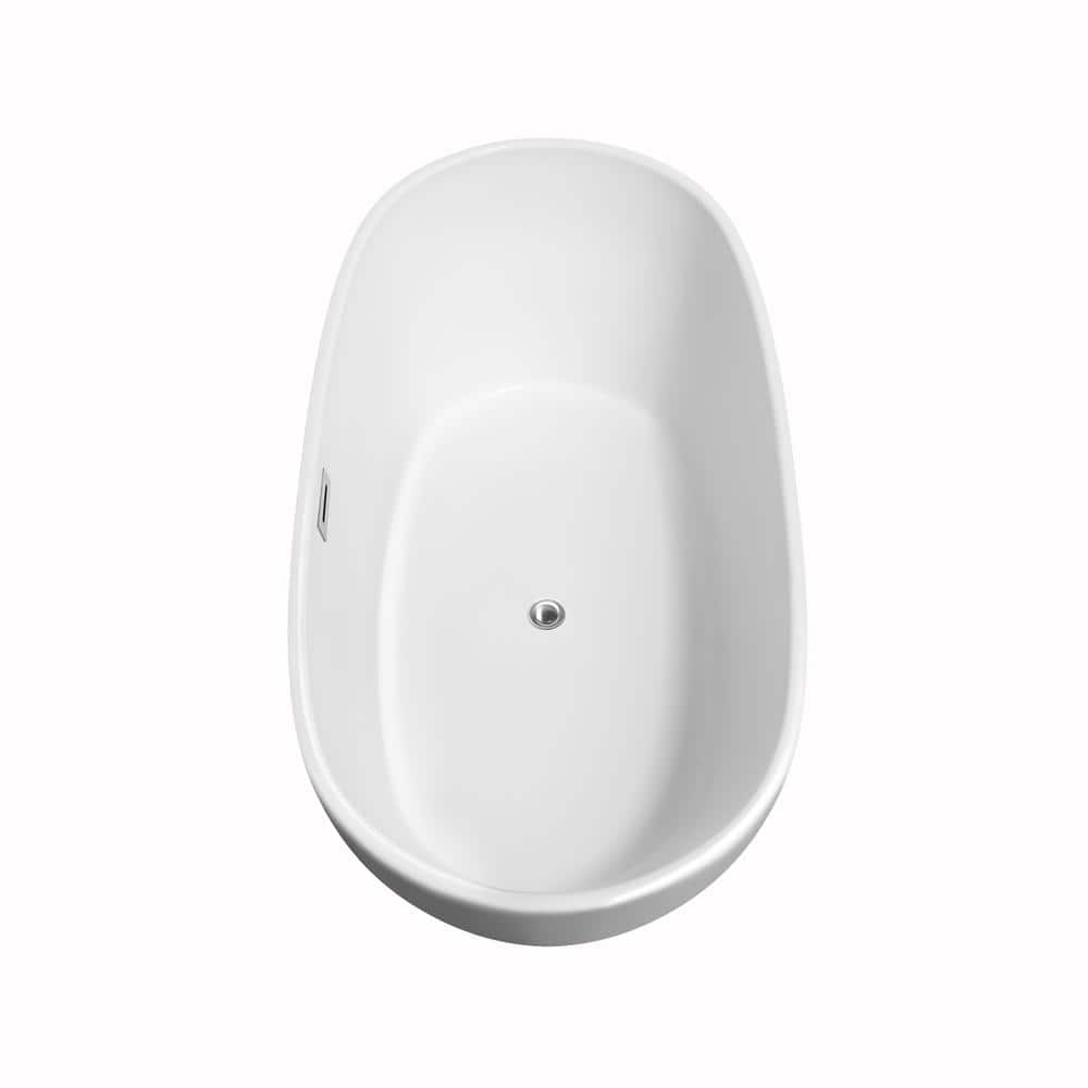 Rebecca 60'' White Freestanding Acrylic Bathtub