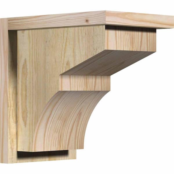 Ekena Millwork 8 in. x 12 in. x 12 in. Monterey Rough Sawn Douglas Fir Corbel with Backplate