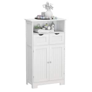 23.62 in. W x 11.42 in. D x 42.72 in. H White MDF Freestanding Bathroom Linen Cabinet With Doors And Drawers