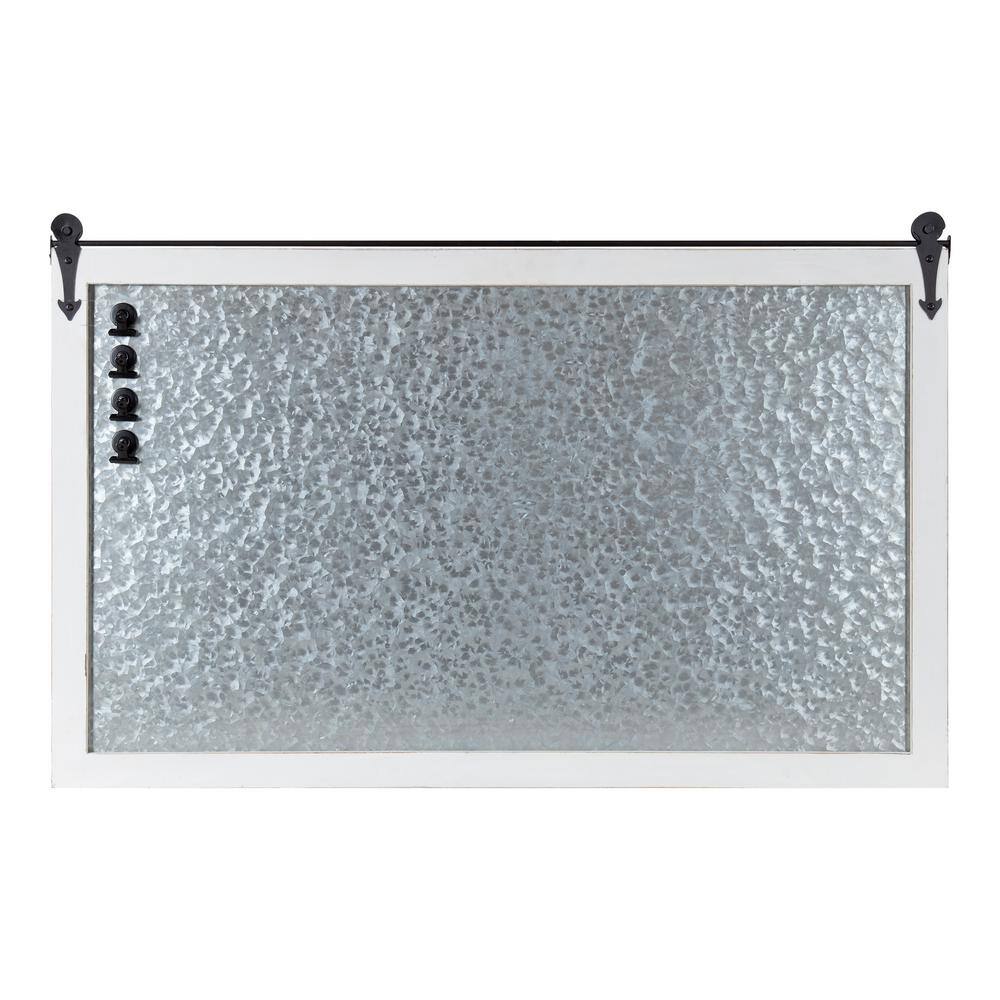 White Barn Door Wood Framed Magnetic Board