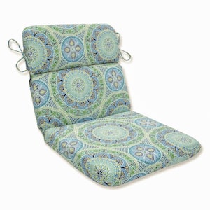 Tile Outdoor/Indoor 21 in. W x 3 in. H Deep Seat, 1 Piece Chair Cushion with Round Corners in Blue/Green Delancey