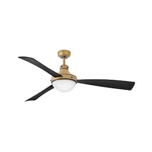 Oliver 62.0 in. Indoor/Outdoor Integrated LED Heritage Brass Ceiling Fan with Remote Control