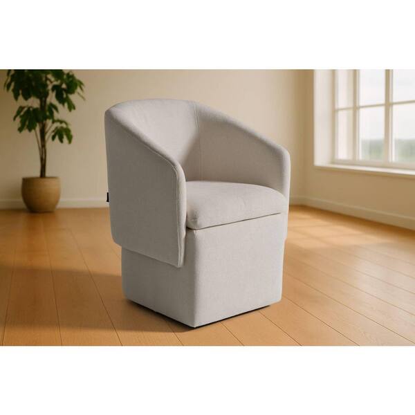 Modrest Tassell Modern Ivory Fabric Arm Chair