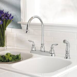 Avalon Two Handle Standard Kitchen Faucet in Polished Chrome