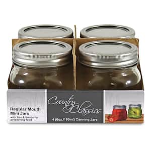 6 oz. Mini Wide Mouth Glass Canning Jar (2 packs of 4)