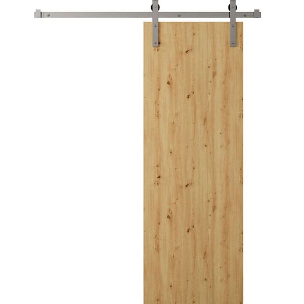 3011 18 in. x 96 in. Sold Core Caramel Oak Color Wood Sliding Barn Door with Hardware Kit