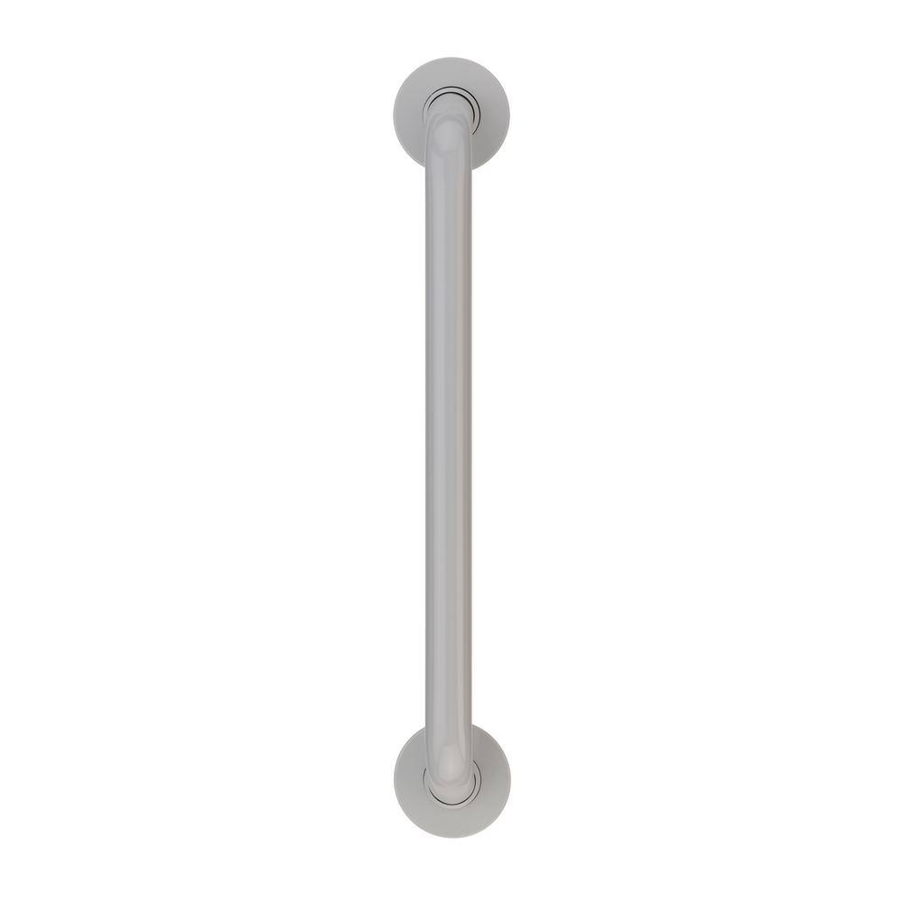 30 in. Contractor Antimicrobial Vinyl Coated Grab Bar in Light Gray