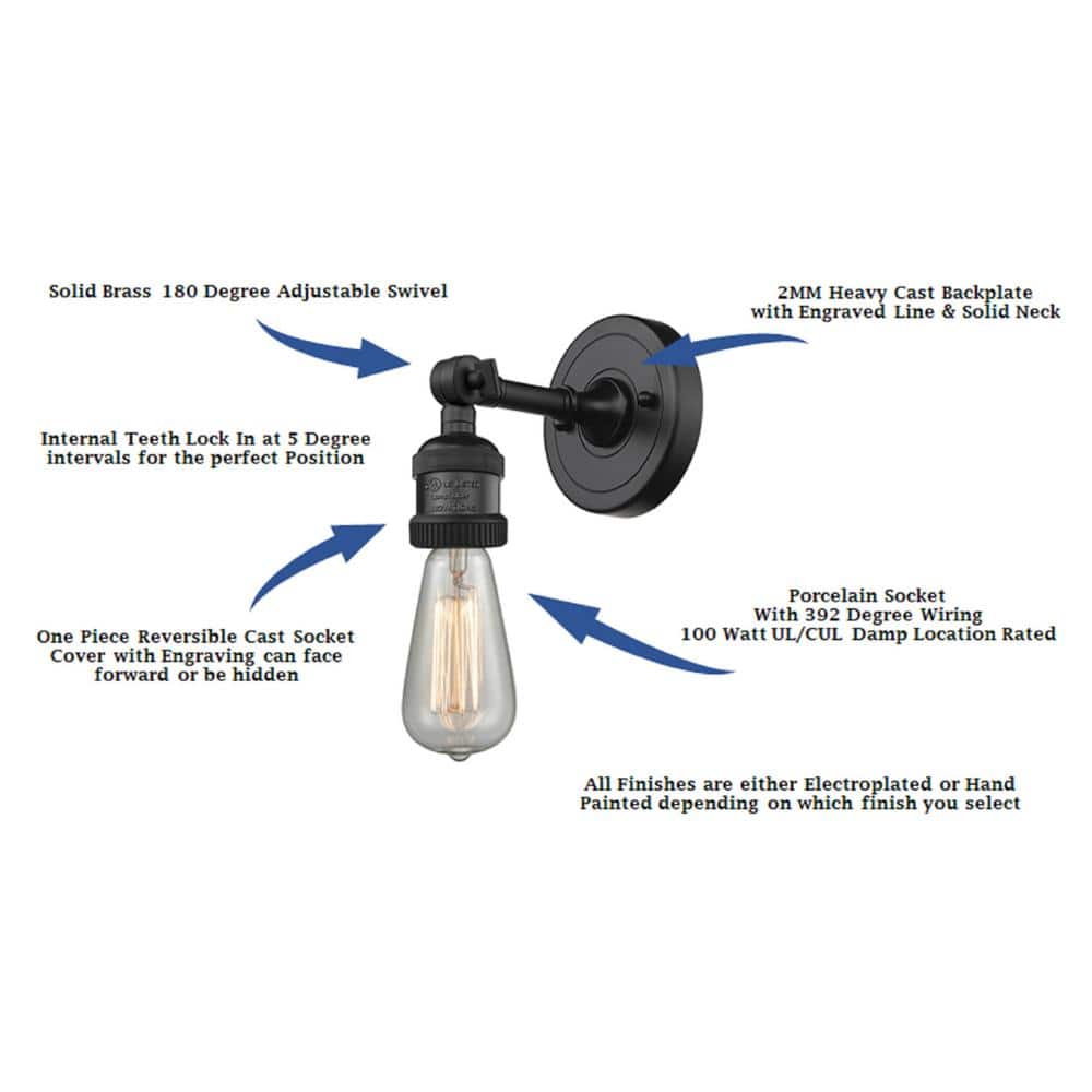 Matte Black Adjustable Metal Sconce with Brass Accents