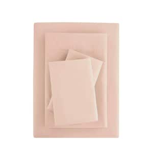 Brushed Soft Microfiber 4-Piece Queen Sheet Set in Cameo Pink