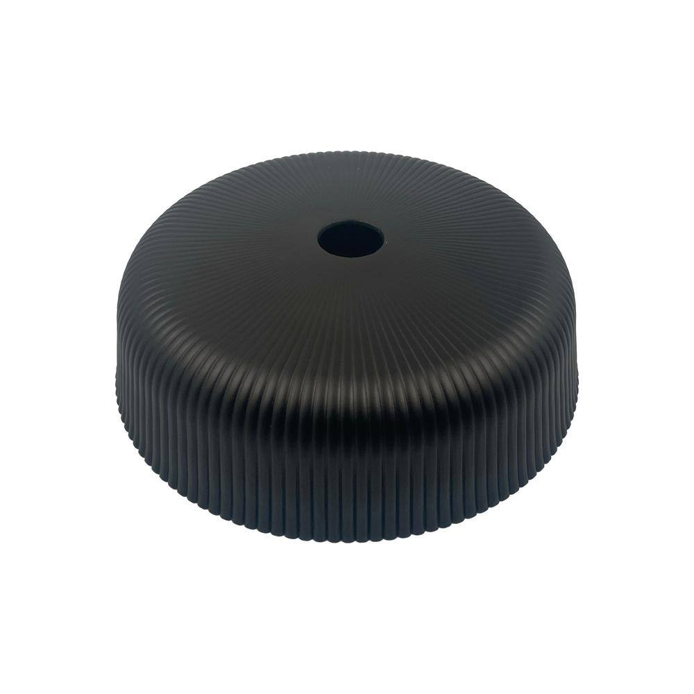 Matte Black Ribbed Glass Round Vessel Sink