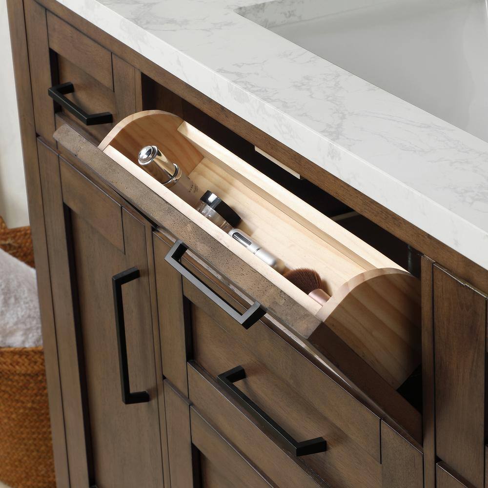 Almond Latte 48" Single Sink Vanity with White Marble Top