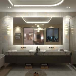 72 in. W x 40 in. H Rectangular Frameless Super Bright Backlited LED Anti-Fog Tempered Glass Wall Bathroom Vanity Mirror
