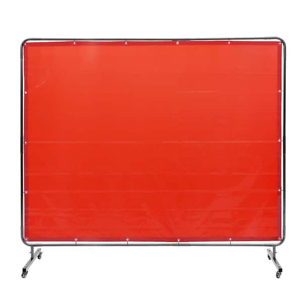 SKYSHALO Welding Screen with Frame, 6 ft. x 8 ft. Welding Curtain Screen, Flame-Resistant Vinyl Welding Protection Screen