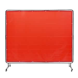 Welding Screen with Frame 6 ft. x 8 ft. Welding Curtain Screen Flame-Resistant Vinyl Welding Protection Screen Workshop