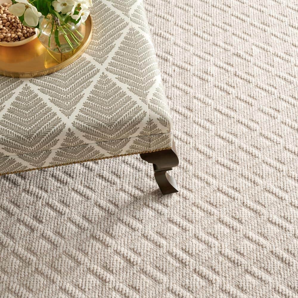 Ivory Geometric Tufted Wool Runner Rug 2'3" x 8'