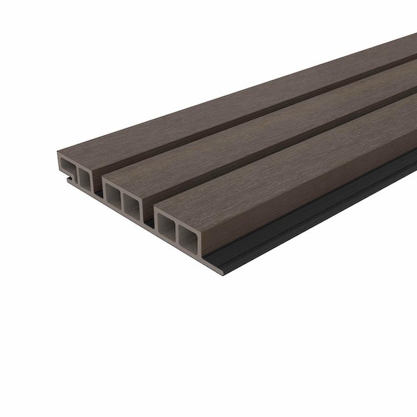 NewTechWood European Siding Belgium Style Noir 7.7 in. x 12 in. Brazilian Ipe Composite Lap Siding Sample