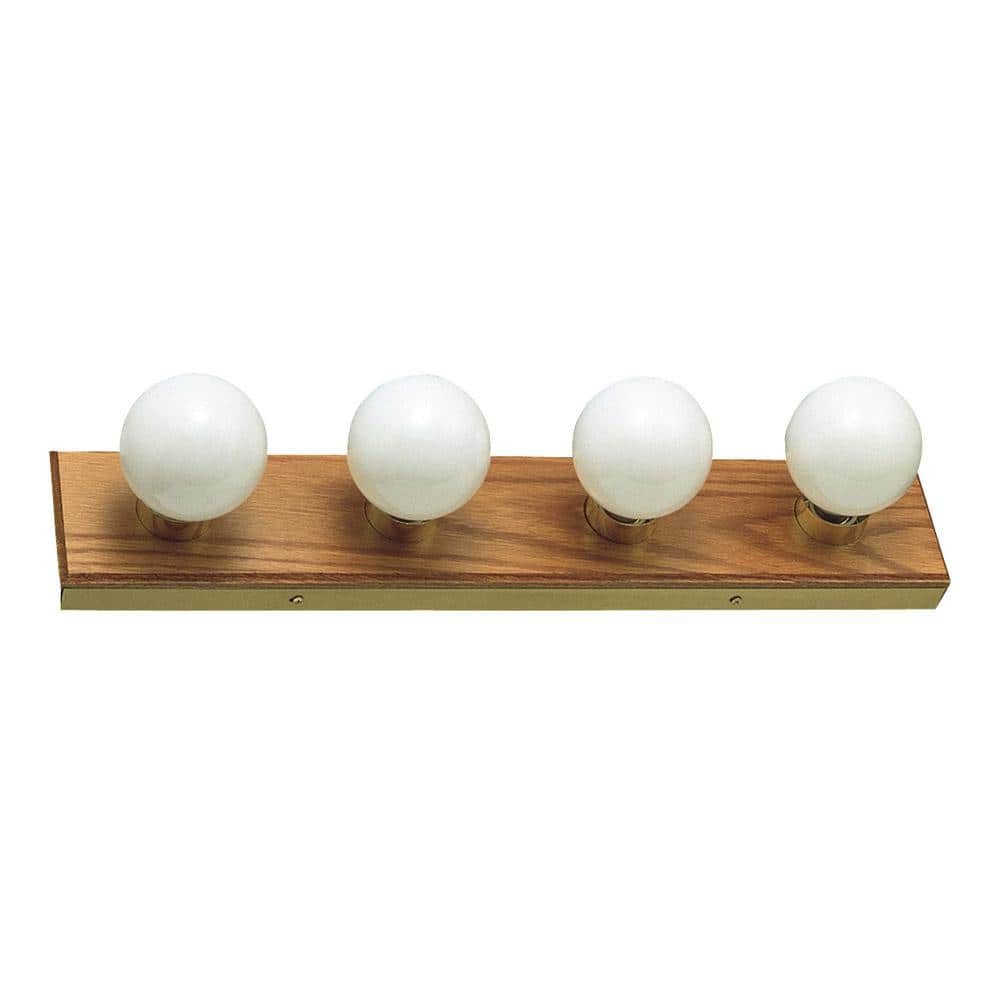 Contemporary 4-Light Indoor Vanity Light Dimmable for Bathroom Bedroom Vanity Makeup, Honey Oak price history on PriceWatchPro