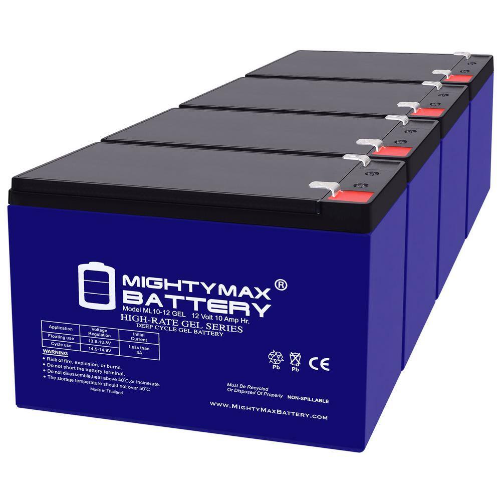 12-Volt 10AH GEL F2 Replacement Battery Compatible with Schwinn New Frontier Scooter - 4 Pack price history on PriceWatchPro