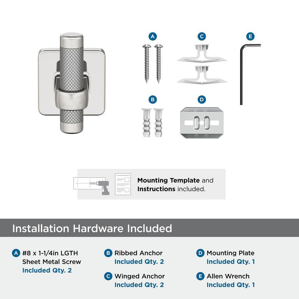 Polished Nickel Stainless Steel Single Prong Wall Hook