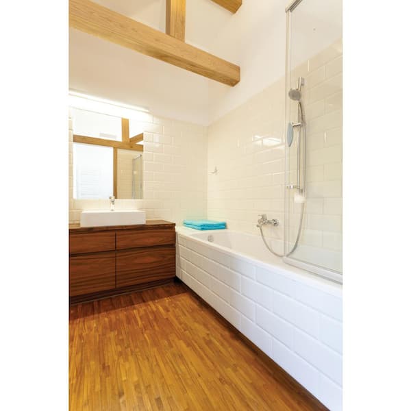 White Glossy 4 in. x 12 in. Ceramic Bullnose Wall Tile (15 lin. ft. / Case)