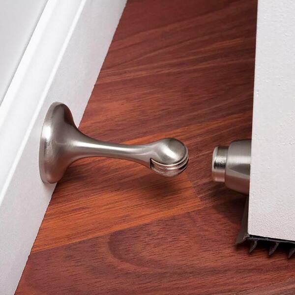 Magnetic Door Stoppers 6-Pack - Stainless Steel With Rubber Bumpers
