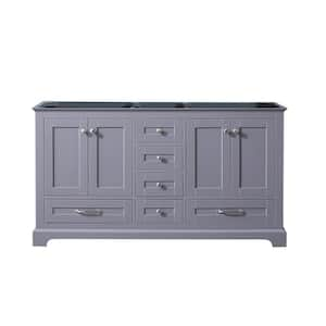 Dukes 60 in. W x 22 in. D Dark Grey Double Bath Vanity without Top