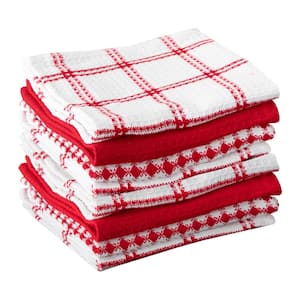 RITZ Black Terry Check Cotton Dish Cloth Set of 6 92414A - The Home Depot