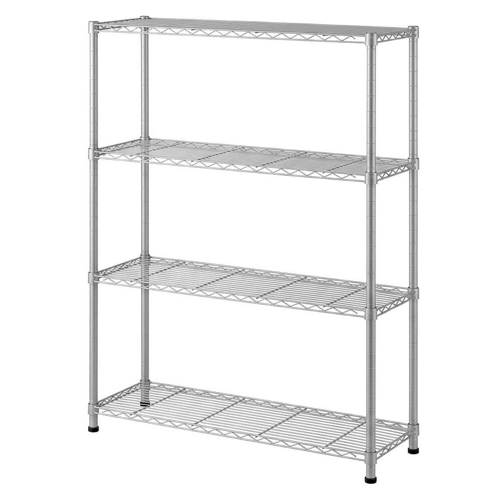Metal Wire 4 Shelf Adjustable Shelving Unit in White (35.4 in. W x 55.1 in. H x 13.8 in. D) price history on PriceWatchPro