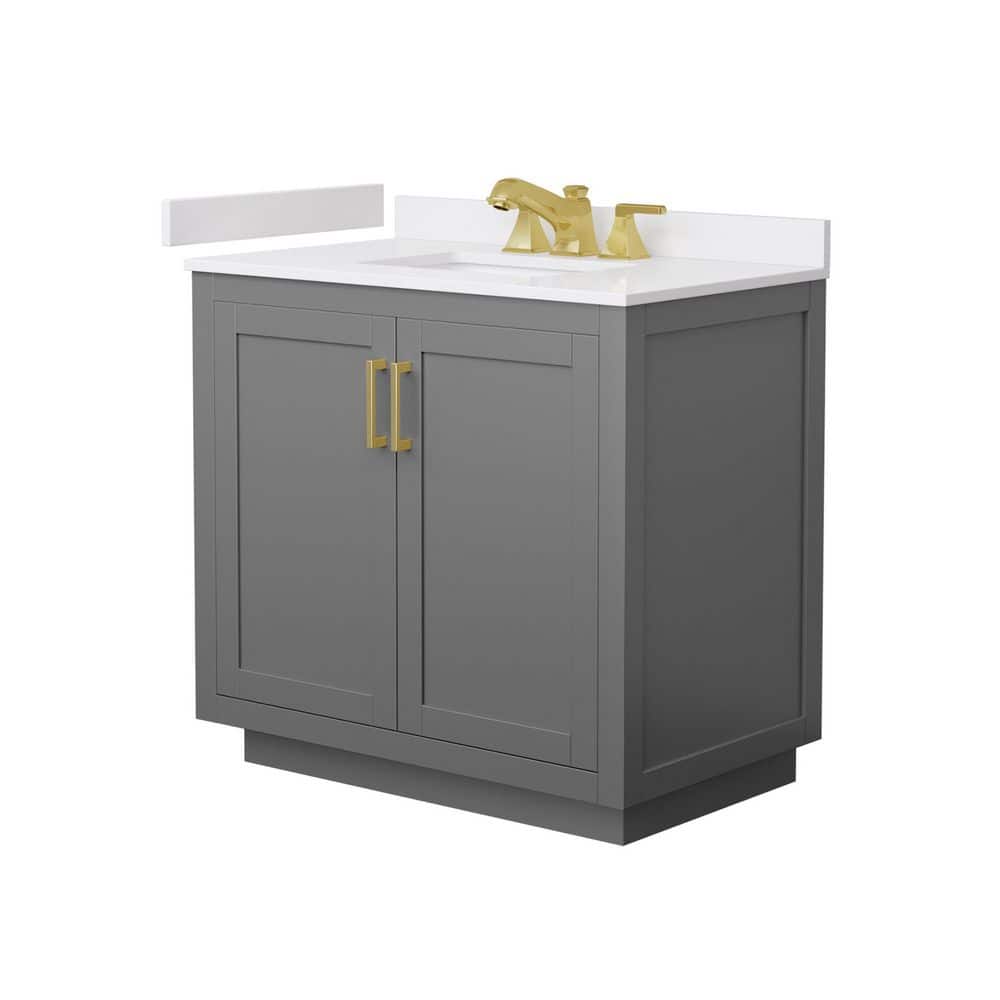 Miranda 36 in. Single Freestanding Dark Gray Bath Vanity with White Cultured Marble Top Assembled price history on PriceWatchPro
