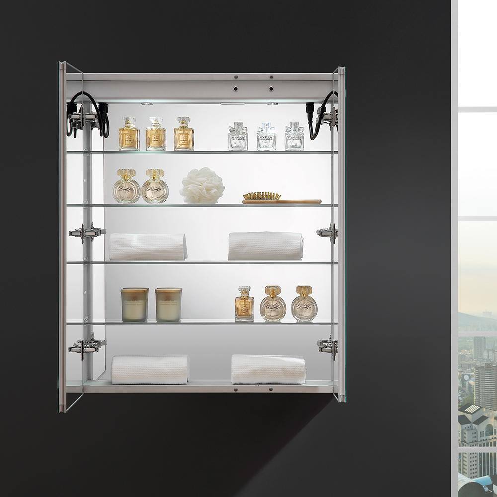 Mirrored Frameless LED Lighted Medicine Cabinet with Defogger