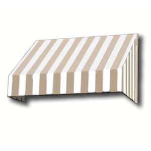 4.38 ft. Wide New Yorker Window/Entry Fixed Awning (18 in. H x 36 in. D) Linen/White