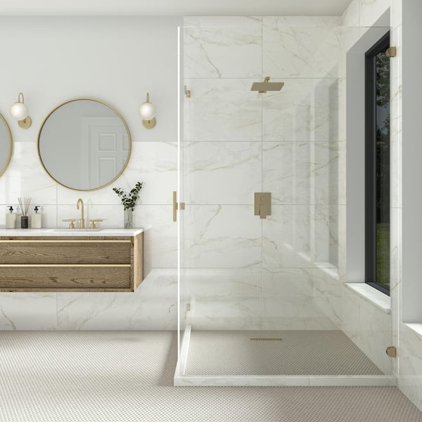 Daltile Kesler Marble Avorio 24 in. x 48 in. Polished Porcelain