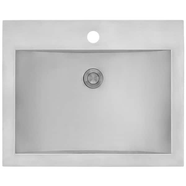 Ariaso 21 in. x 17 in. Drop-in Bathroom Sink in 16-Gauge Stainless Steel with Drain