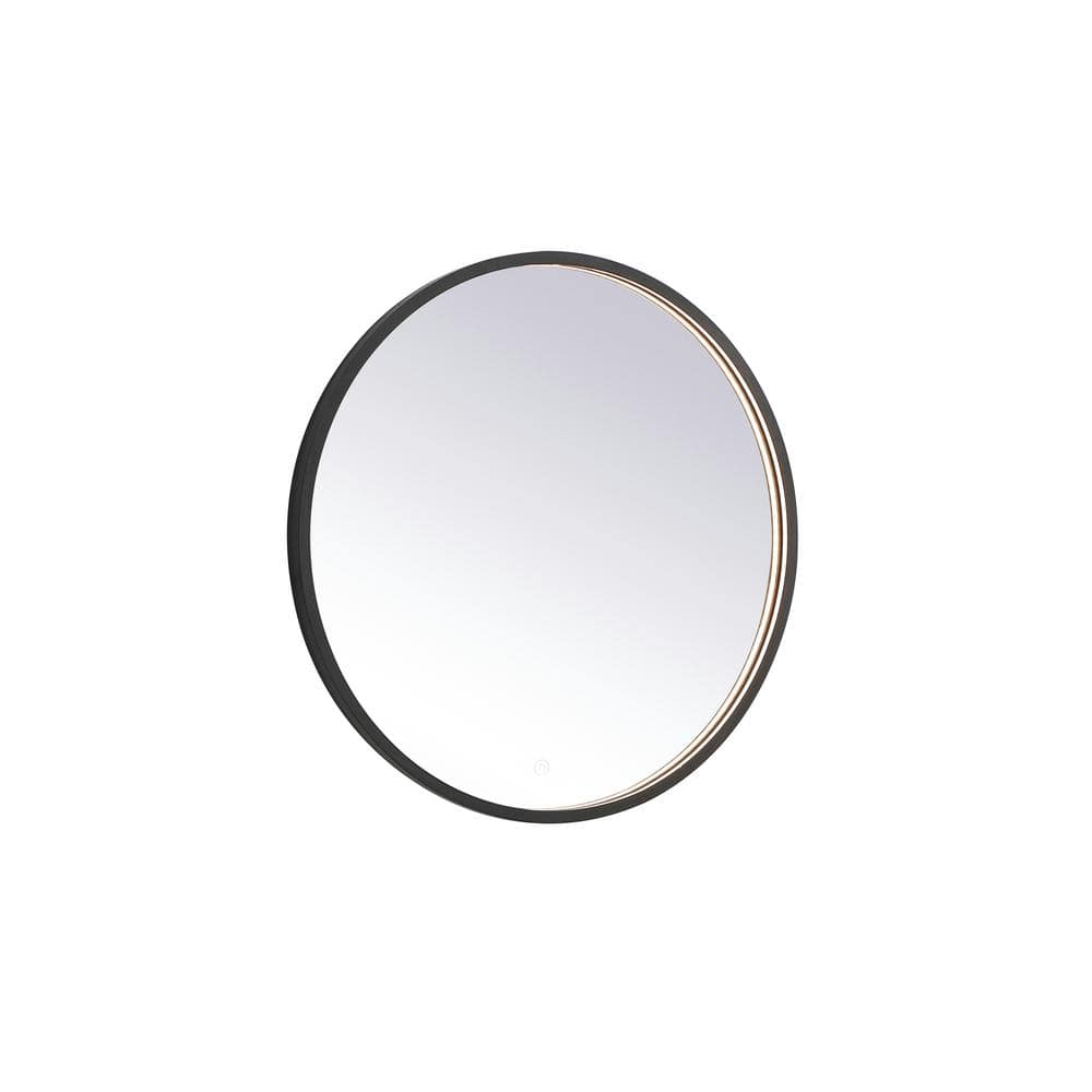Timeless Home 28 in. W x 28 in. H Modern Round Aluminum Framed LED Bathroom