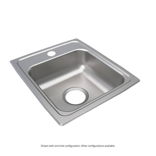 Lustertone 15 in. Drop-in Single Bowl 18-Gauge Stainless Steel Kitchen ADA Sink Only