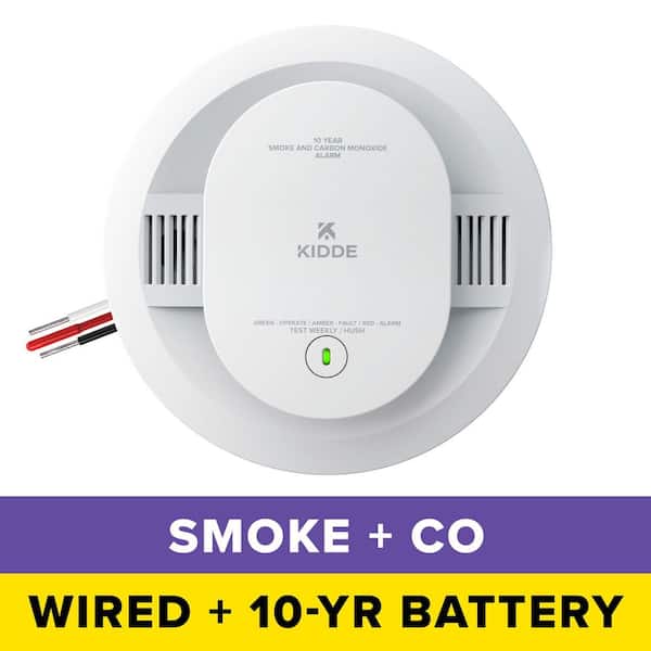 10-Year Battery and Hardwired Smoke and Carbon Monoxide Detector, Interconnectable, LED Lights and Voice Alarm 21032783