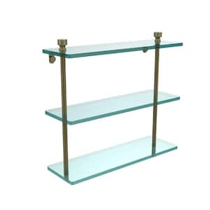 Allied Brass Mambo 22 in. L x 8 in. H x 5 in. W 2-Tier Clear Glass Bathroom  Shelf in Satin Nickel MA-2/22-SN - The Home Depot